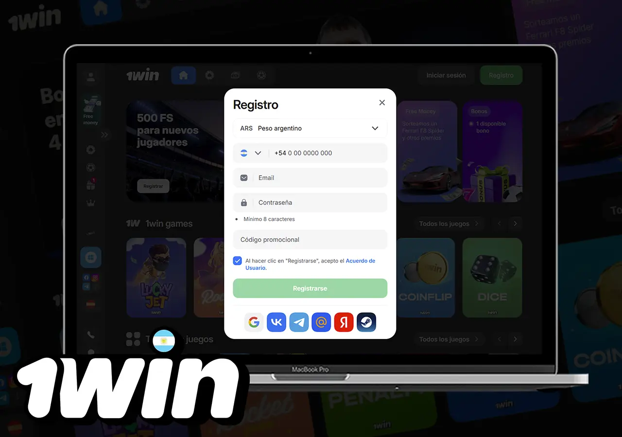 Registro en 1win en Argentina
